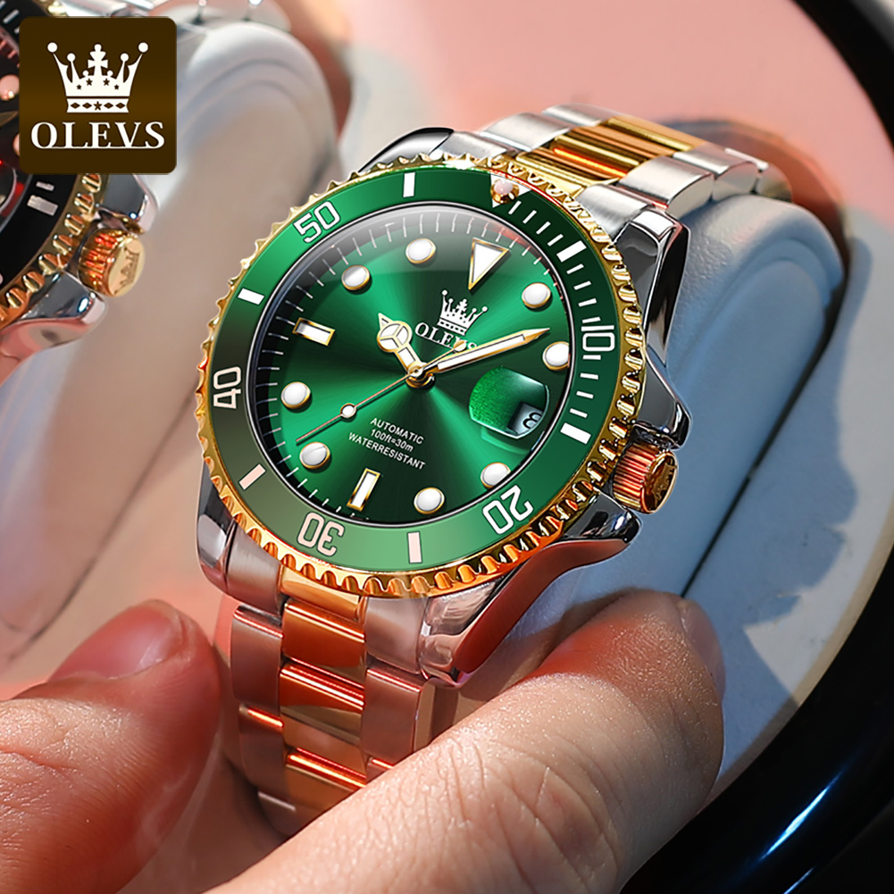 OLEVS 6650 機械式腕時計 メンズ 高級トップブラン - Rolex Watch Datejust のレビューと価格