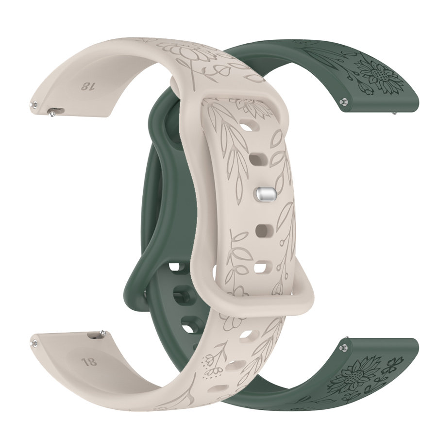 20 22mm 3Dフラワーシリコンストラップ、Samsun - Silicone Watch Band 22Mm のレビューと価格
