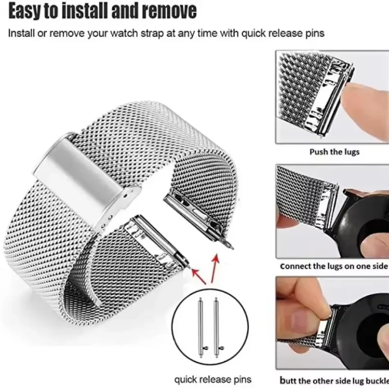 18 ミリメートル磁気ミラネーゼブレスレットストラップ On - Milanese Loop Magnetic のレビューと価格